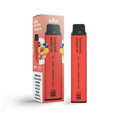 Aroma King 3500 Prefilled Vape Pod Device Pack of 10, Peach Blueberry Candy Flavor