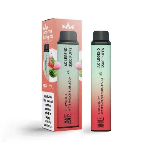 Aroma King 3500 Prefilled Vape Pod Device Pack of 10, Strawberry Watermelon Bubblegum Flavor