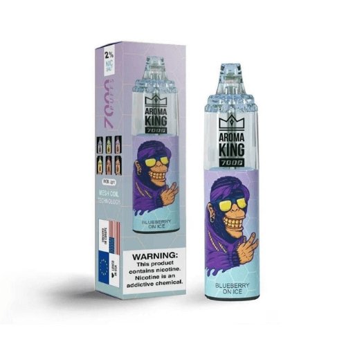 Aroma King 7000 Prefilled Vape Pod Device Pack of 10, Blueberry Ice Flavor