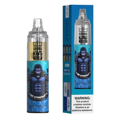 Aroma King 7000 Prefilled Vape Pod Device Pack of 10, Blue Razz Slush Flavor