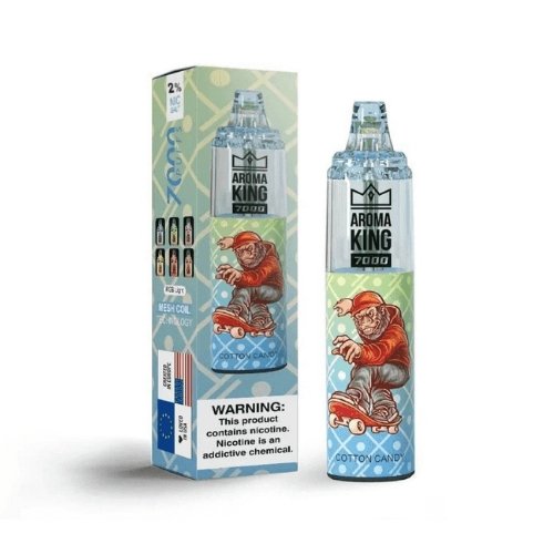 Aroma King 7000 Prefilled Vape Pod Device Pack of 10, Cotton Candy Flavor