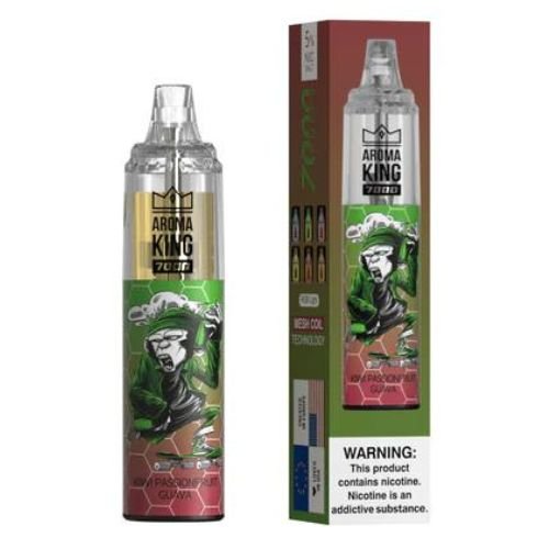Aroma King 7000 Prefilled Vape Pod Device Pack of 10, Kiwi Passion Guava Flavor