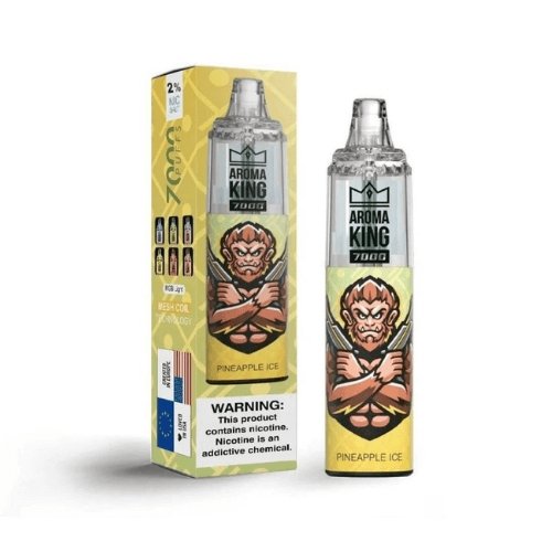 Aroma King 7000 Prefilled Vape Pod Device Pack of 10, Pineapple Ice Flavor