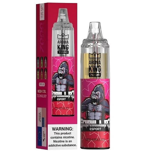Aroma King 7000 Prefilled Vape Pod Device Pack of 10, Red Apple Ice Flavor