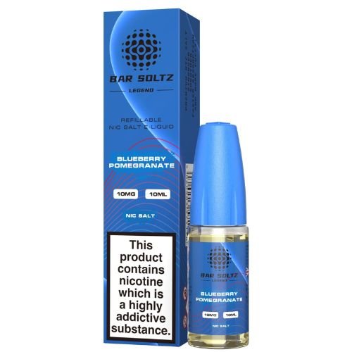 Bar Soltz 10ml Nic Salt E Liquid Pack of 10, Blueberry Pome Grante Flavor