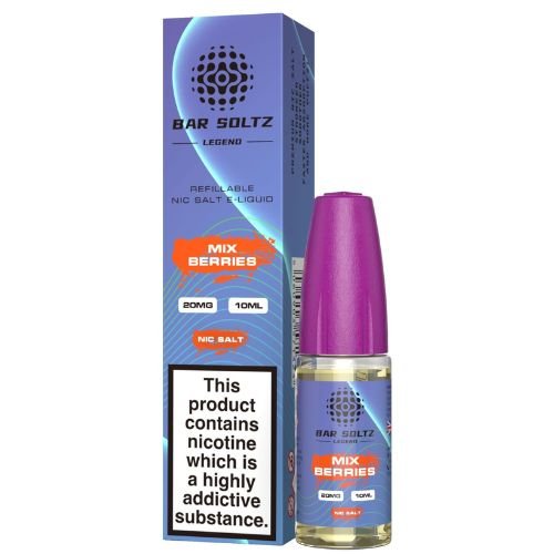 Bar Soltz 10ml Nic Salt E Liquid Pack of 10, Mix Berries Flavor