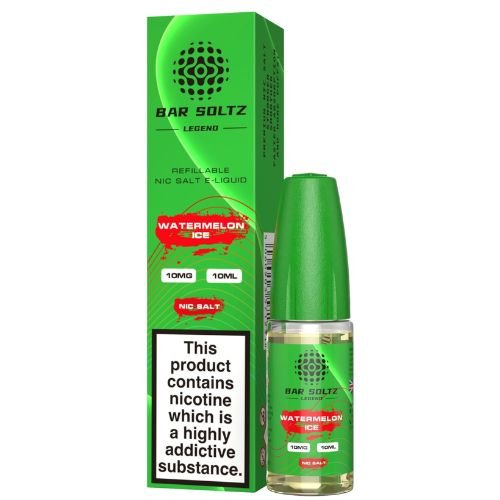 Bar Soltz 10ml Nic Salt E Liquid Pack of 10, Watermelon Ice Flavor