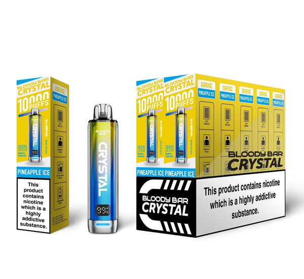 Bloody Bar Crystal 10000 Pre Filled Vape Pod Kit 20MG, Pine Apple Ice Flavor