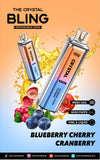 Crystal Bling 6000 Prefilled Vape Pod Device, Blueberry Cherry Cranberry Flavor