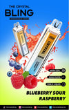 Crystal Bling 6000 Prefilled Vape Pod Device, Blueberry Sour Raspberry Flavor