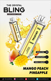Crystal Bling 6000 Prefilled Vape Pod Device, Mango Peach Pineapple Flavor