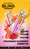 Crystal Bling 6000 Prefilled Vape Pod Device, Strawberry Raspberry Cherry Ice Flavor