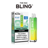 Crystal Bling Max 8K Puffs Prefilled Pod Kit Box of 5, Fruit Bomb Flavor