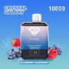 Crystal Galaxy 10000 Puffs Prefilled Vape Pack of 10, Blueberry Raspberry Flavor