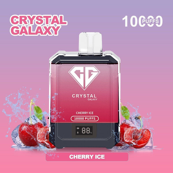 Crystal Galaxy 10000 Puffs Prefilled Vape Pack of 10, Cherry Ice Flavor