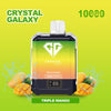 Crystal Galaxy 10000 Puffs Prefilled Vape Pack of 10, Triple Mango Flavor