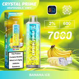 Crystal Prime 7000 Puffs Vape Pod Kit, Banana Ice Flavor