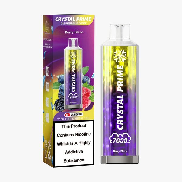 Crystal Prime 7000 Puffs Vape Pod Kit, Berry Blaze Flavor