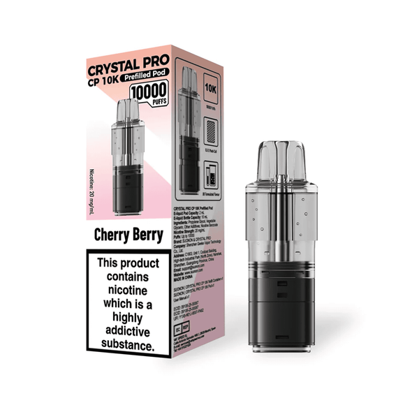 Crystal Pro CP 10k Replacement Pods Box of 5, Cherry Berry Flavour