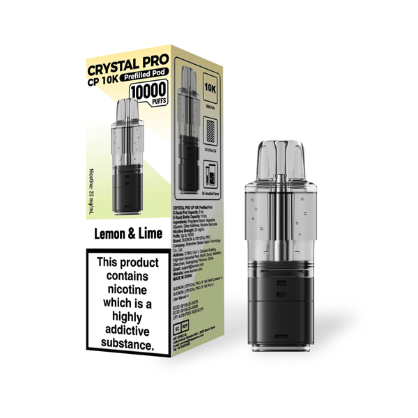Crystal Pro CP 10k Replacement Pods Box of 5, Lemon Lime Flavour 