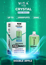 Crystal Pro Max 10K Puffs Prefilled Vape Box of 10, Double Apple Flavor