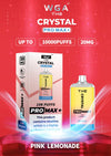 Crystal Pro Max 10K Puffs Prefilled Vape Box of 10, Pink Lemonade Flavor