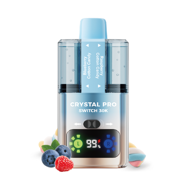 Crystal Pro Switch 30000 Pre-Filled Vape Kit, Blueberry Cotton Candy Flavor