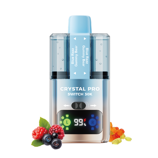 Crystal Pro Switch 30000 Pre-Filled Vape Kit, Blue Razz Gummy Bear Flavor