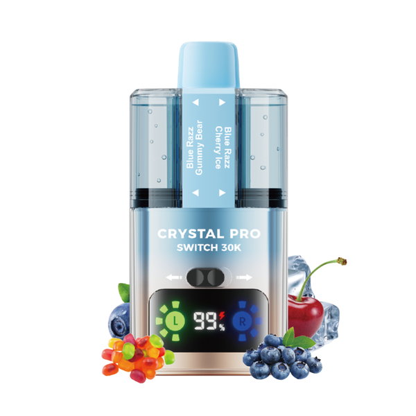 Crystal Pro Switch 30000 Pre-Filled Vape Kit, Blue Razz Cherry Ice Flavor