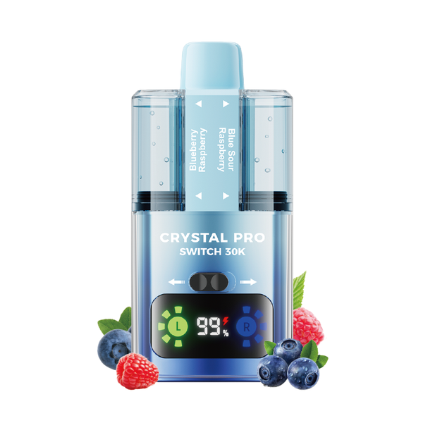 Crystal Pro Switch 30000 Pre-Filled Vape Kit, Blue Sour Raspberry Flavor