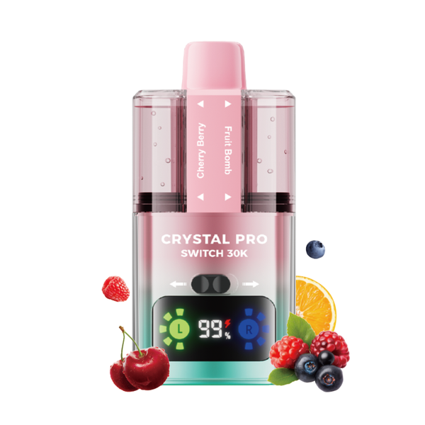 Crystal Pro Switch 30000 Pre-Filled Vape Kit, Cherry Berry Flavor