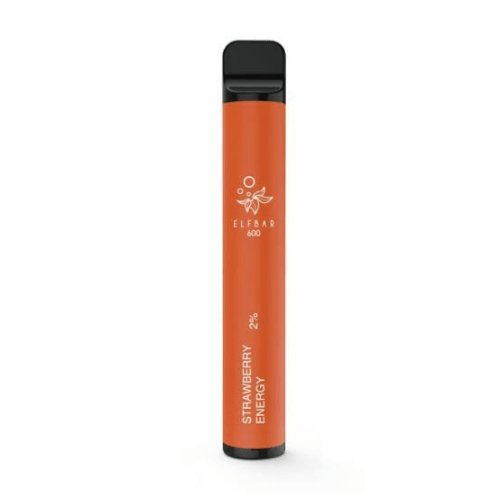 Elf Bar 600 Puff Prefilled Vape Pod Device Box of 10, Strawberry Energy Flavor