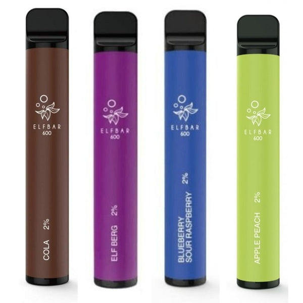 Elf Bar 600 Puff Prefilled Vape Pod Device Box of 10, UK Vaper