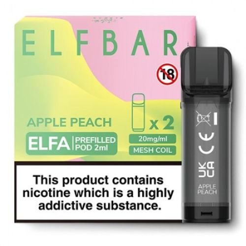 Elf Bar Elfa PreFilled Pod 2ml Nic Salt Prefilled Pod, Apple Peach Flavor