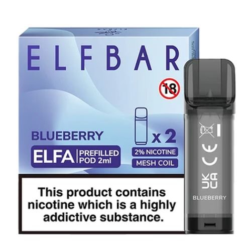 Elf Bar Elfa PreFilled Pod 2ml Nic Salt Prefilled Pod, Blueberry Flavor