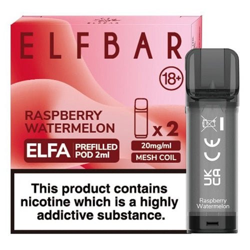 Elf Bar Elfa PreFilled Pod 2ml Nic Salt Prefilled Pod, Raspberry Watermelon Flavor