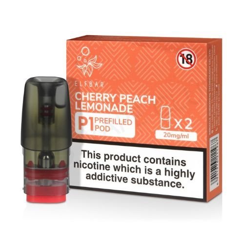 Elf Bar Mate P1 Pods Box of 10, Cherry Peach Lemonade Flavor