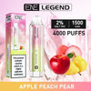 ENE Crystal Legend 4000 Puffs Prefilled Vape Pod Device, Apple Peach Pear Favor