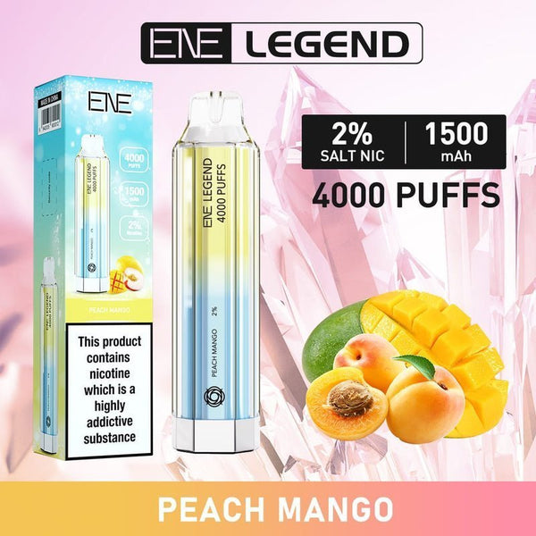 ENE Crystal Legend 4000 Puffs Prefilled Vape Pod Device, Peach Mango Favor