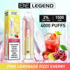 ENE Crystal Legend 4000 Puffs Prefilled Vape Pod Device, Pink Lemonade Fizzy Cherry Favor
