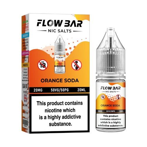 Flow Bar Nic Salt E-Liquid, Pack of 10, Orange Soda Flavor