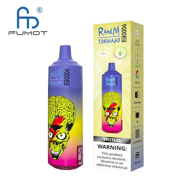 Fumot Randm Tornado 9000 Puffs Pro Prefilled Vape Pod, Skittles Flavor