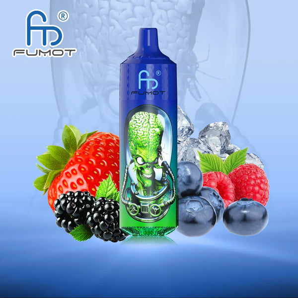 Fumot Randm Tornado 9000 Puffs Pro Prefilled Vape Pod, Strawberry Raspberry Cherry Ice Flavor