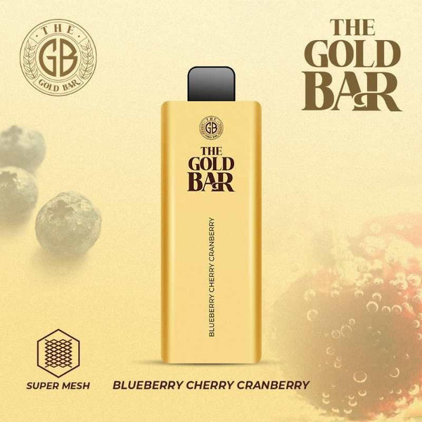 Gold Bar 4500 Puffs Prefilled Vape Puff Bar Box of 10, Blueberry Cherry Cranberry Flavor