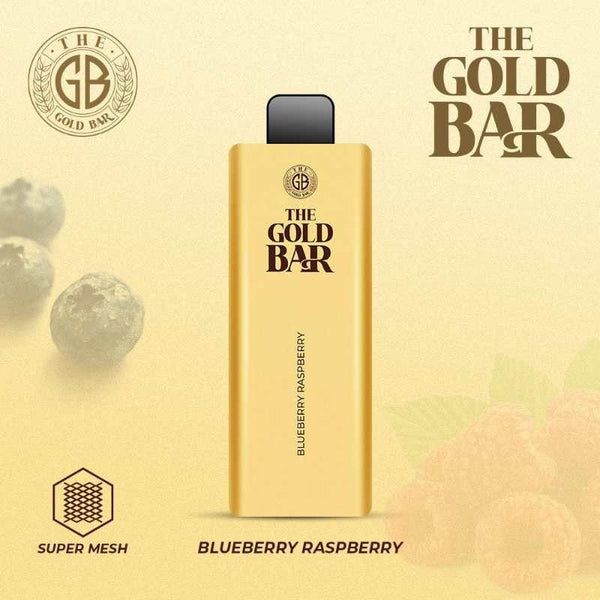 Gold Bar 4500 Puffs Prefilled Vape Puff Bar Box of 10, BlueberryRaspberry Flavor