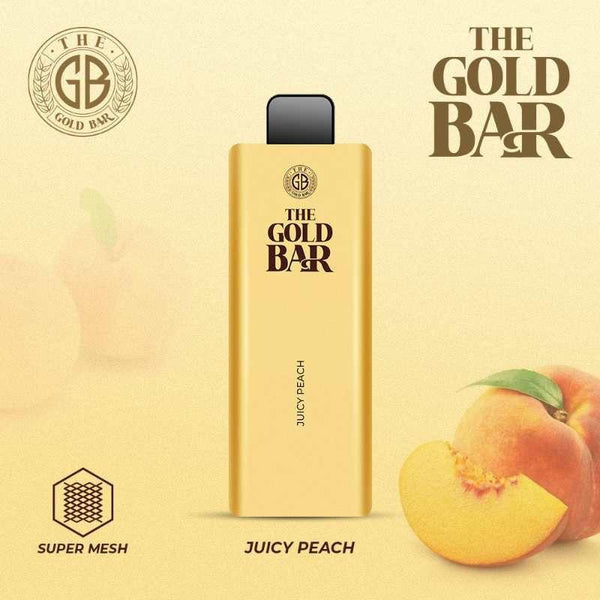 Gold Bar 4500 Puffs Prefilled Vape Puff Bar Box of 10, Juicy Peach Flavor