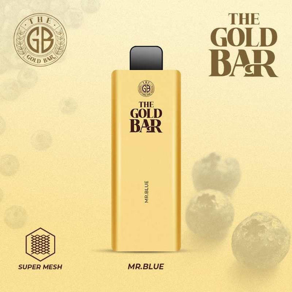 Gold Bar 4500 Puffs Prefilled Vape Puff Bar Box of 10, Mr Blue Flavor