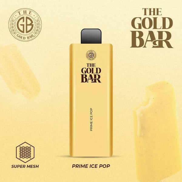 Gold Bar 4500 Puffs Prefilled Vape Puff Bar Box of 10, Prime Ice Pop Flavor