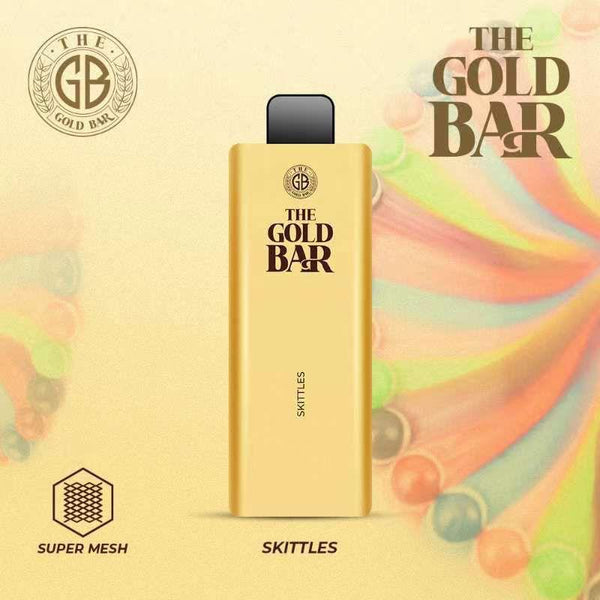 Gold Bar 4500 Puffs Prefilled Vape Puff Bar Box of 10, Skittles Flavor