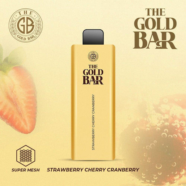 Gold Bar 4500 Puffs Prefilled Vape Puff Bar Box of 10, Strawberry Cherry Cranberry Flavor